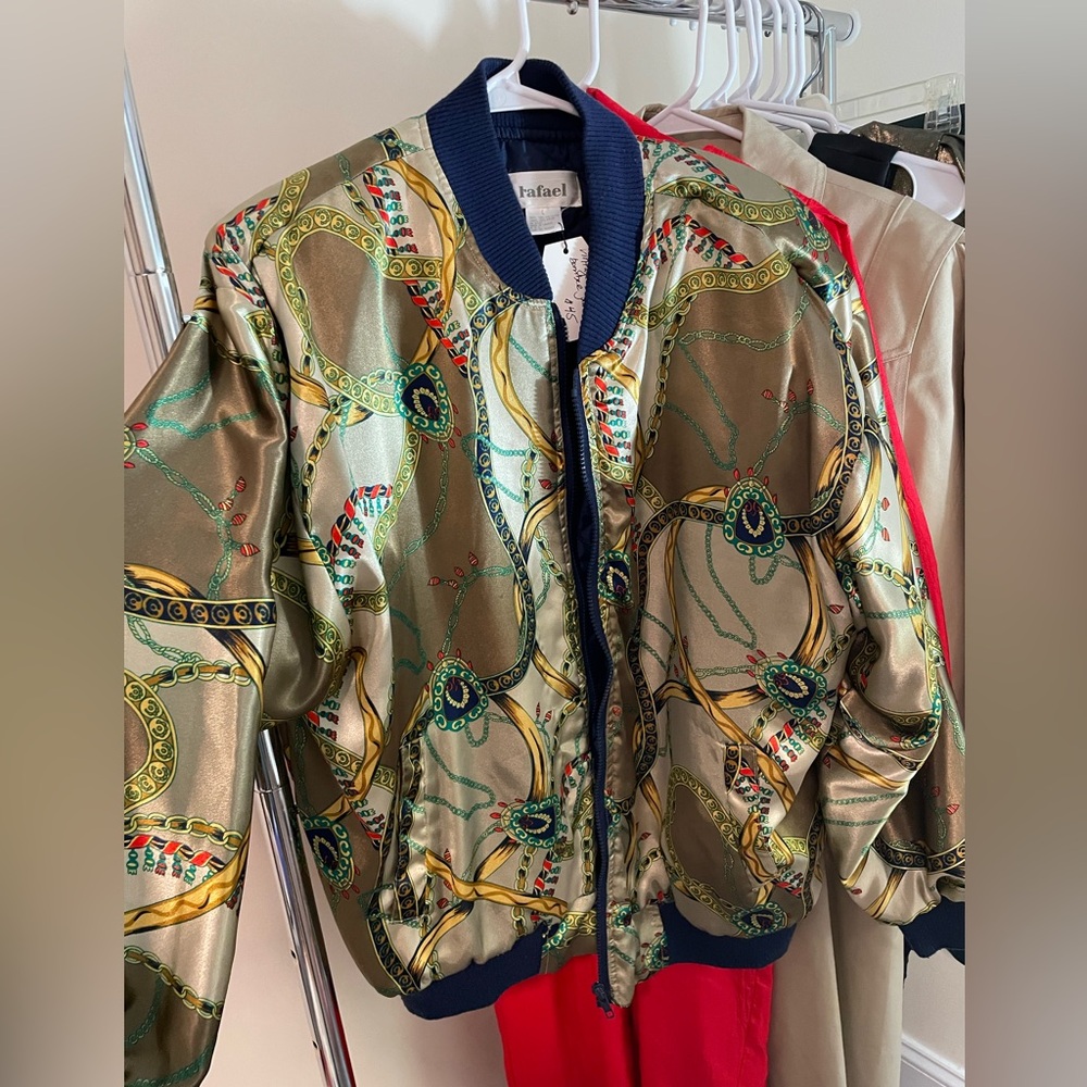 Vintage silk style bomber jacket